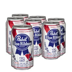 Pabst Blue Ribbon Beer, 6 Pack, 12 fl oz Cans