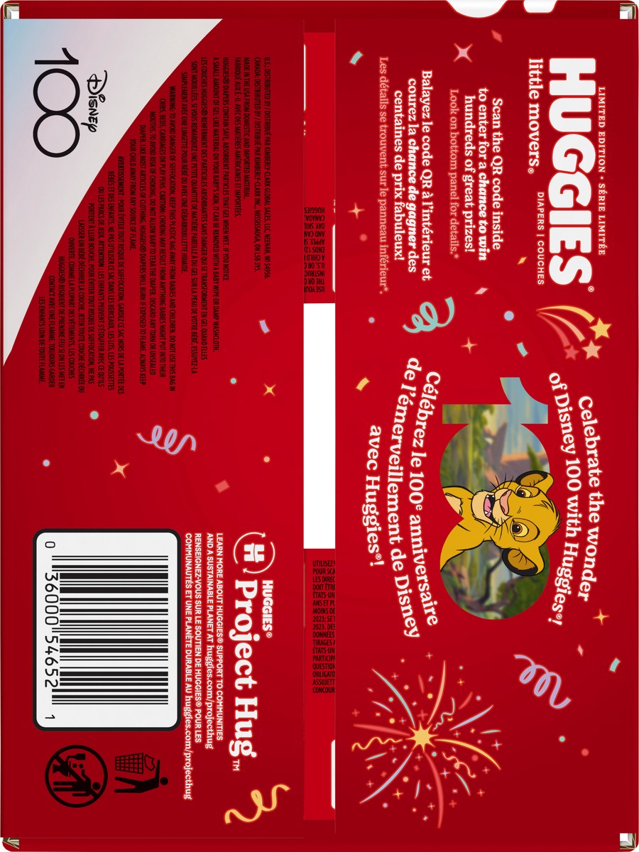 slide 6 of 11, Huggies Little Movers 4 (22-37 lb) Disney Baby Diapers 58 ea, 58 ct
