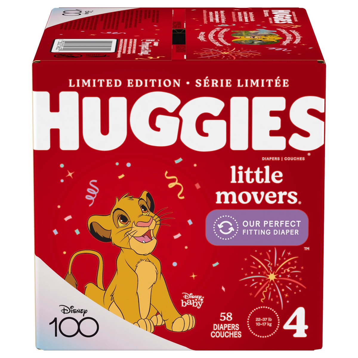 slide 10 of 11, Huggies Little Movers 4 (22-37 lb) Disney Baby Diapers 58 ea, 58 ct