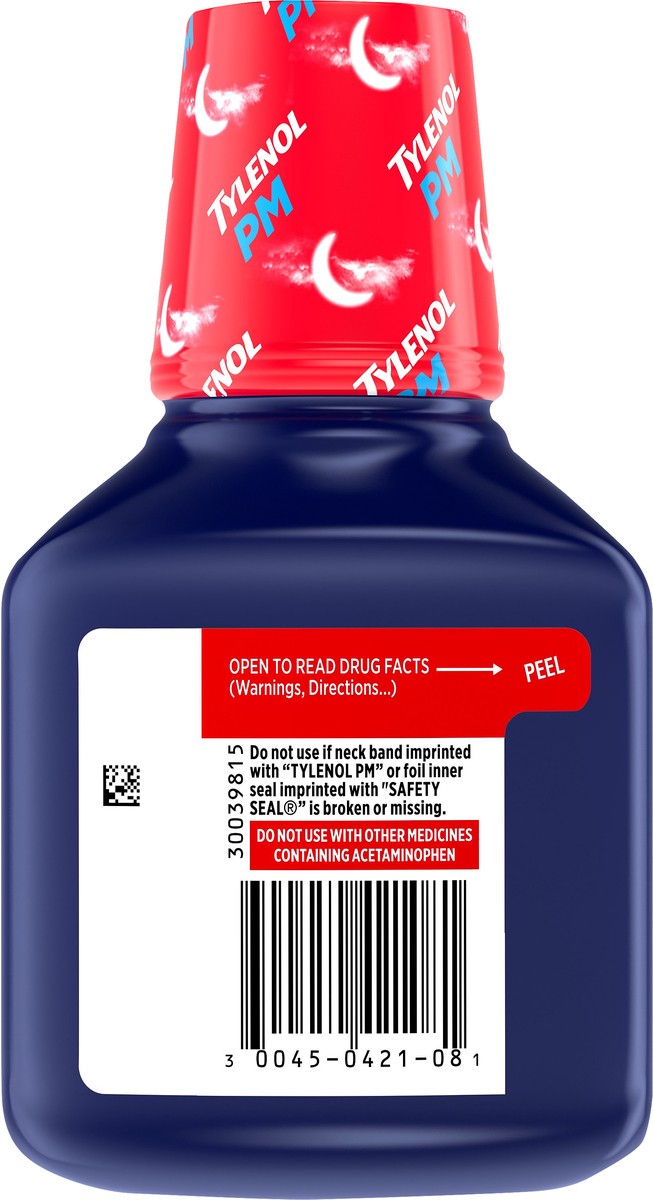 slide 6 of 7, Tylenol PM Extra Strength Liquid with Diphenhydramine HCl & Acetaminophen, Nighttime Sleep Aid & Pain Reliever, Non-Habit Forming, Bedtime Berry Flavor, 8 fl. Oz, 8 fl oz