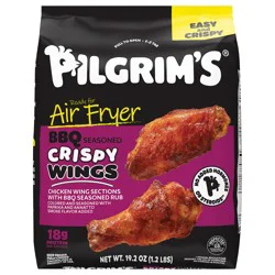 Pilgrim''s Pride Brand Chicken Wing Sections With Bbq Seasoned Rub Colored And Seasoned With Paprika And Annatto Smoke Flavor Added