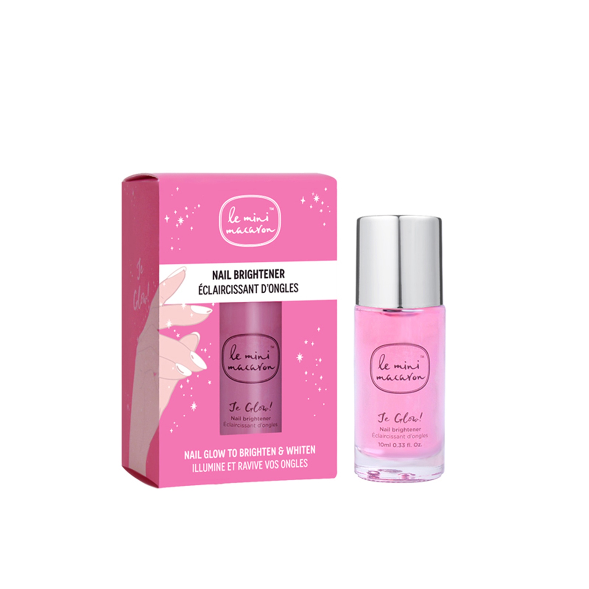 slide 1 of 3, Le Mini Macaron''Je Glow'' Nail Brightener, 0.33 fl. oz.