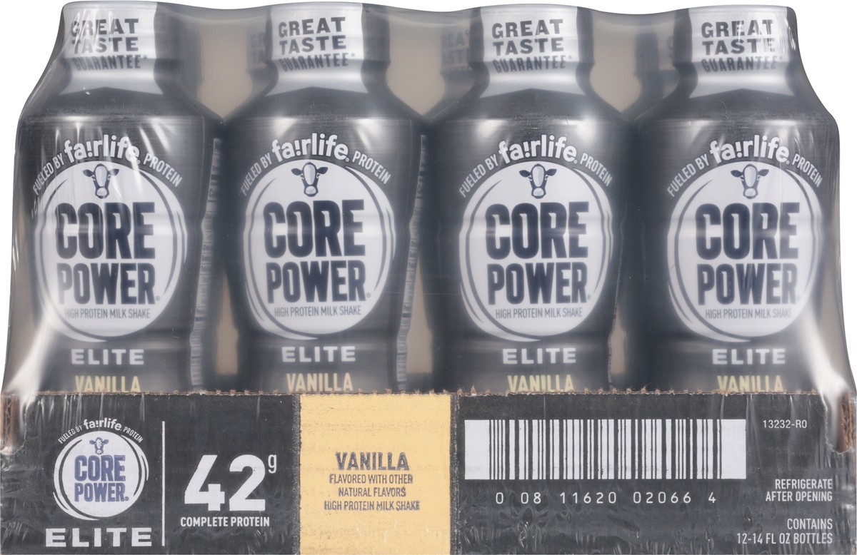 slide 9 of 14, Core Power High Protein Vanilla Milk Shake 12 - 14 fl oz Bottles, 12 ct