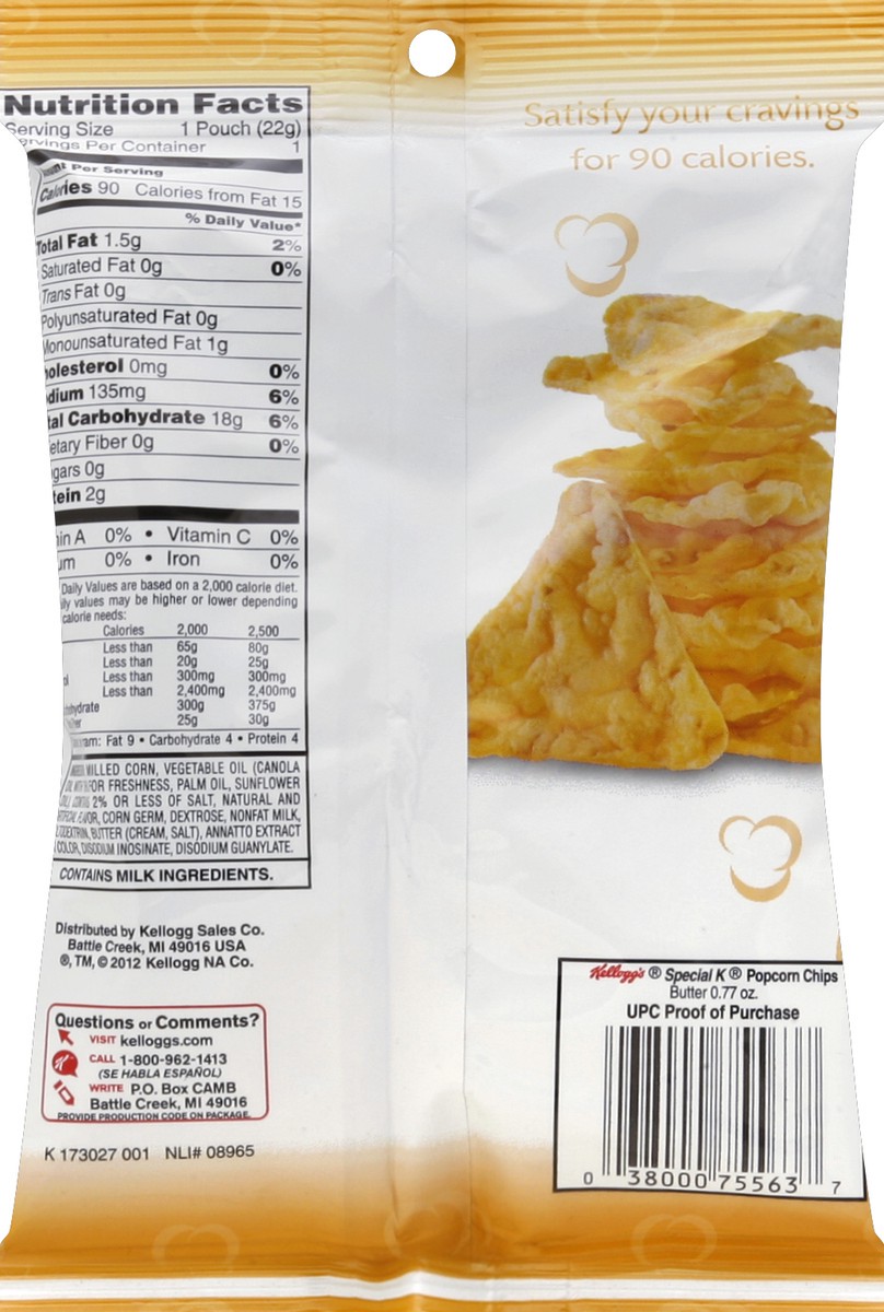 slide 6 of 6, Kellogg's Special K Butter Flavored Popcorn Chips, 0.77 oz