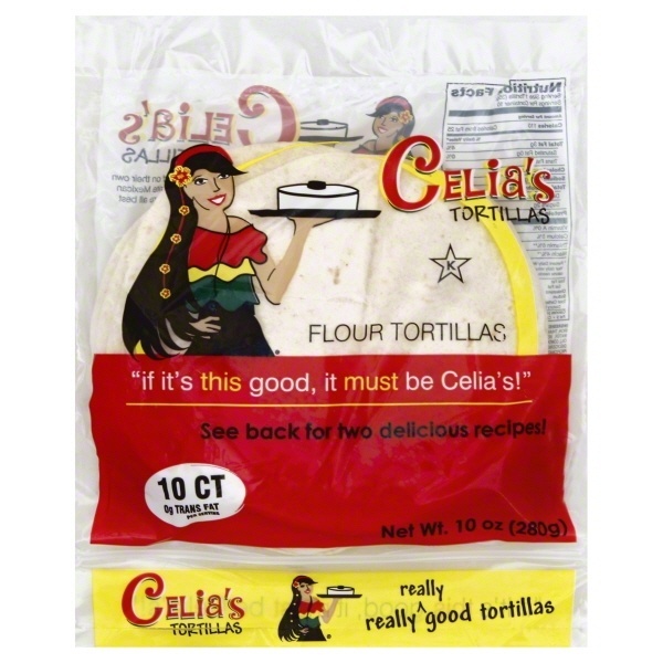 slide 1 of 5, Celia's Tortillas Celia Flour Fajita Tortilla, 10 oz