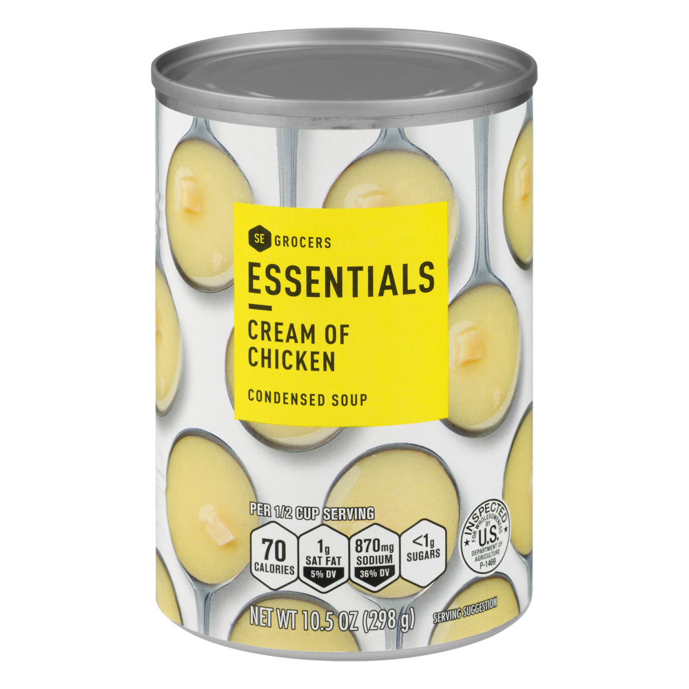 slide 1 of 1, Essentials Condensed Soup Cream Of Chicken, 10 oz