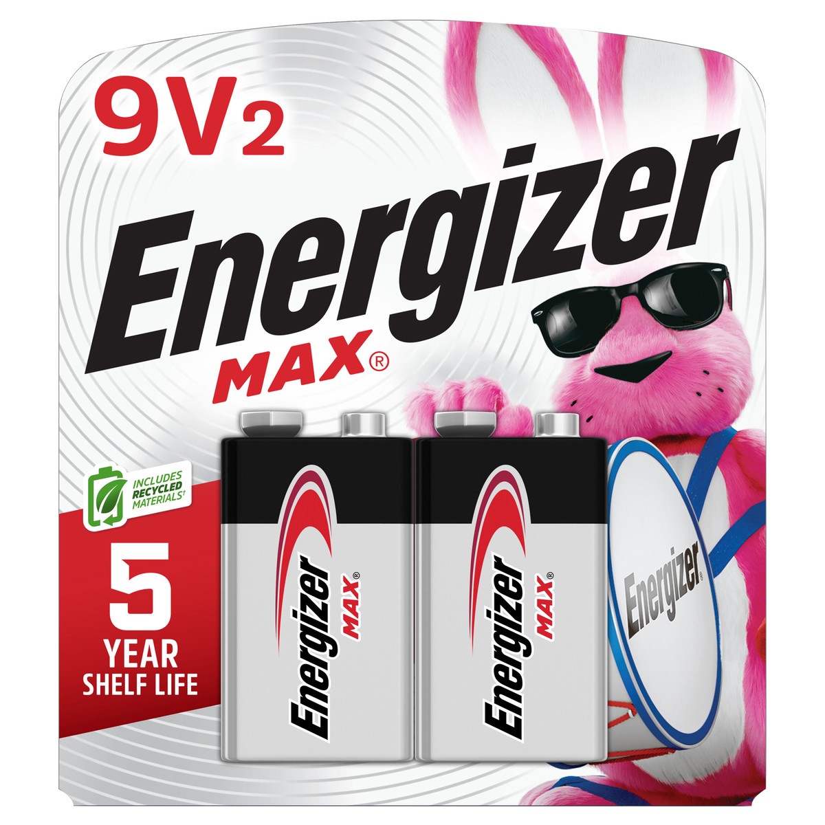 slide 1 of 3, Energizer MAX 9V Batteries (2 Pack), 9 Volt Alkaline Batteries, 2 ct