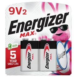 Energizer MAX 9V Batteries (2 Pack), 9 Volt Alkaline Batteries
