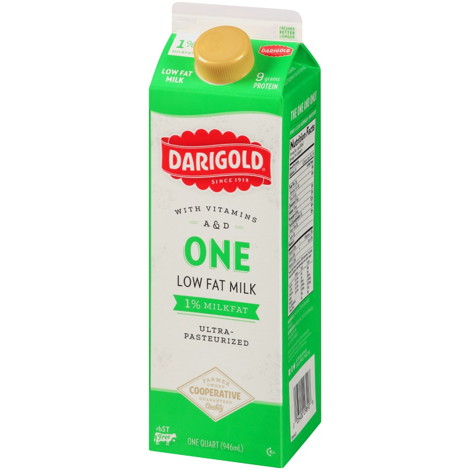 slide 3 of 8, Darigold 1% Lowfat Milk, 1 qt