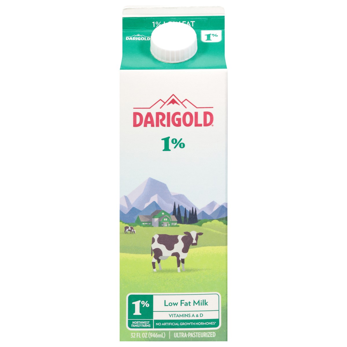 slide 1 of 9, Darigold 1% Low Fat Milk 32 fl oz, 32 fl oz