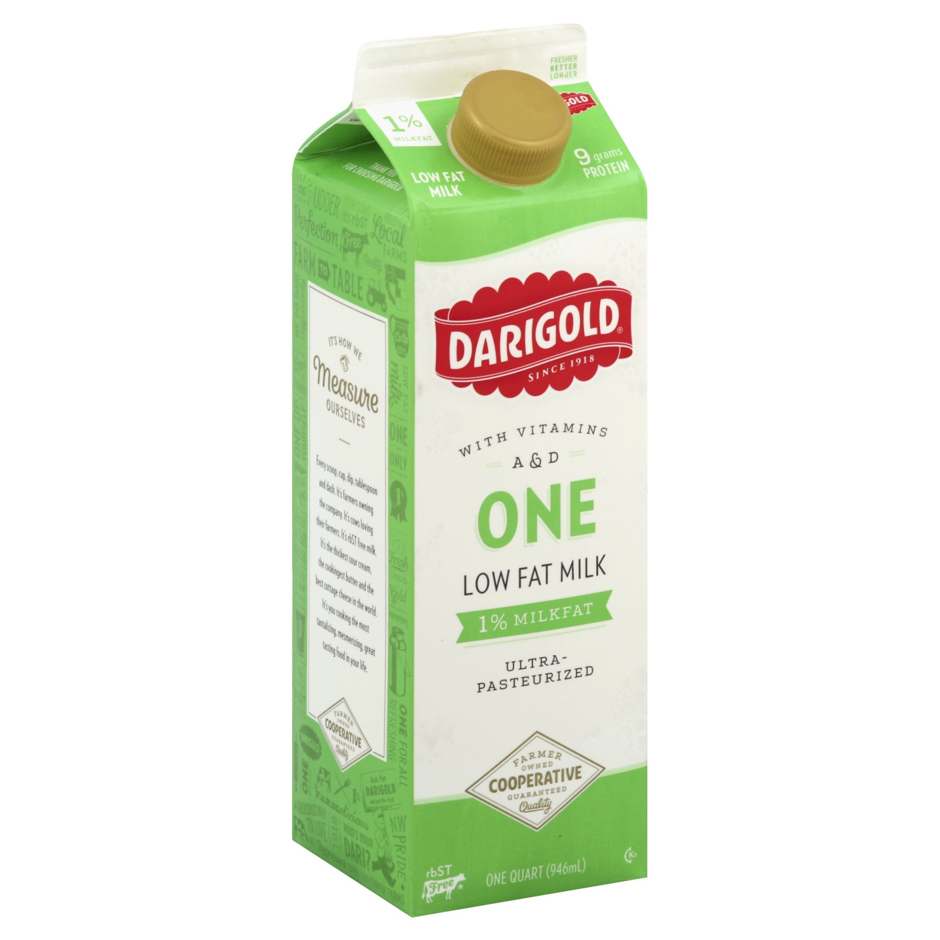 slide 1 of 8, Darigold 1% Lowfat Milk, 1 qt