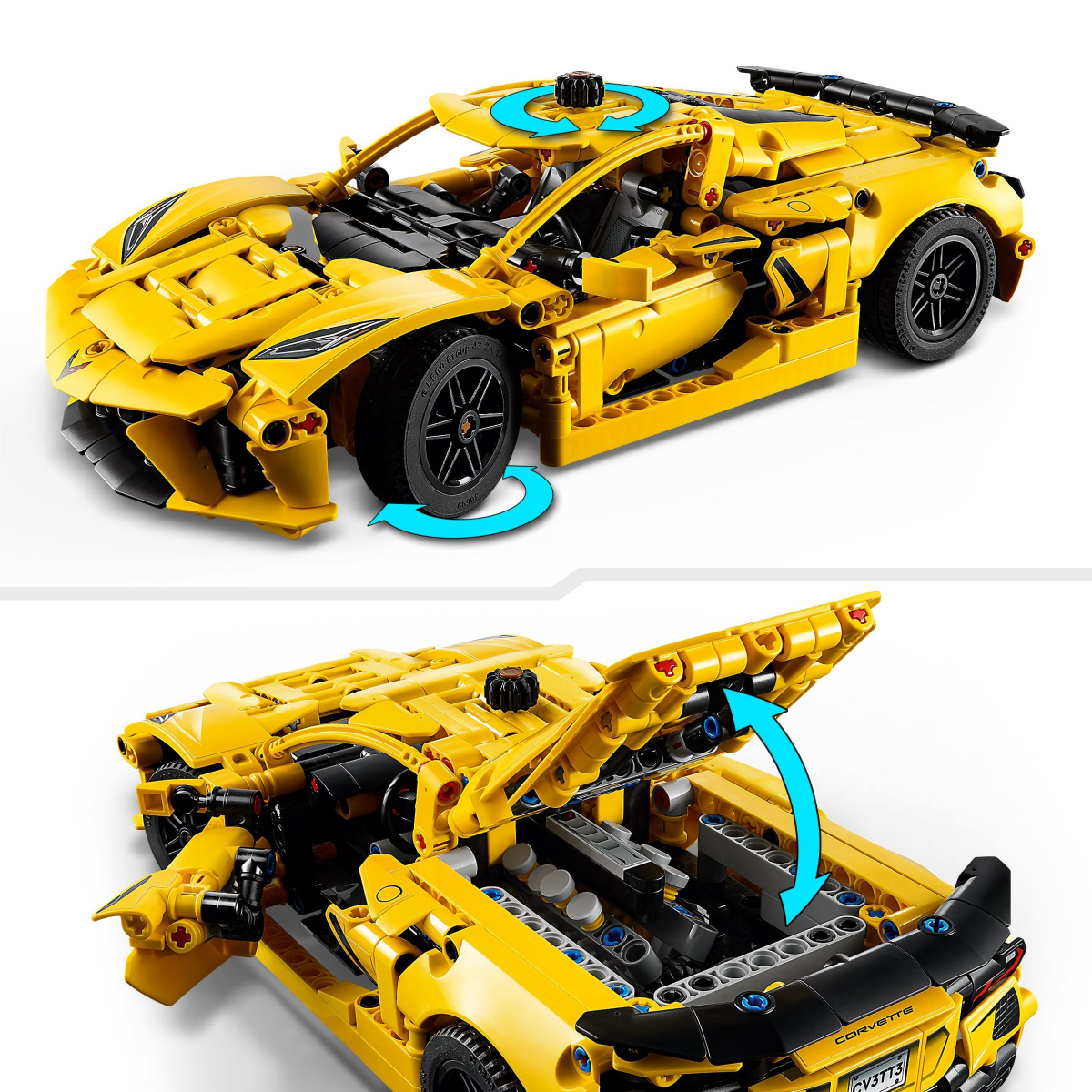slide 11 of 21, LEGO Technic Chevrolet Corvette Stingray Toy Car Model Building Kit 42205, 1 ct