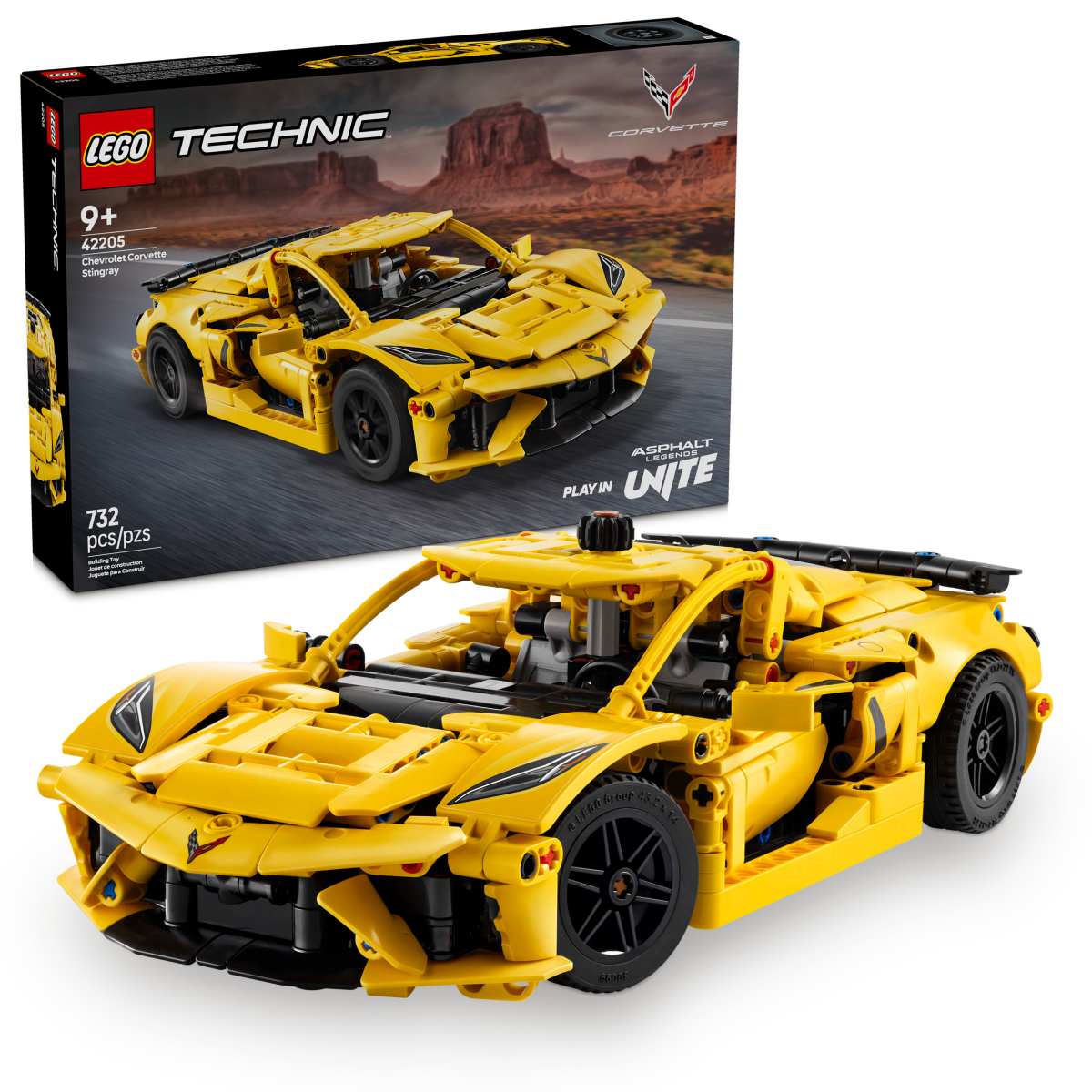 slide 1 of 21, LEGO Technic Chevrolet Corvette Stingray Toy Car Model Building Kit 42205, 1 ct