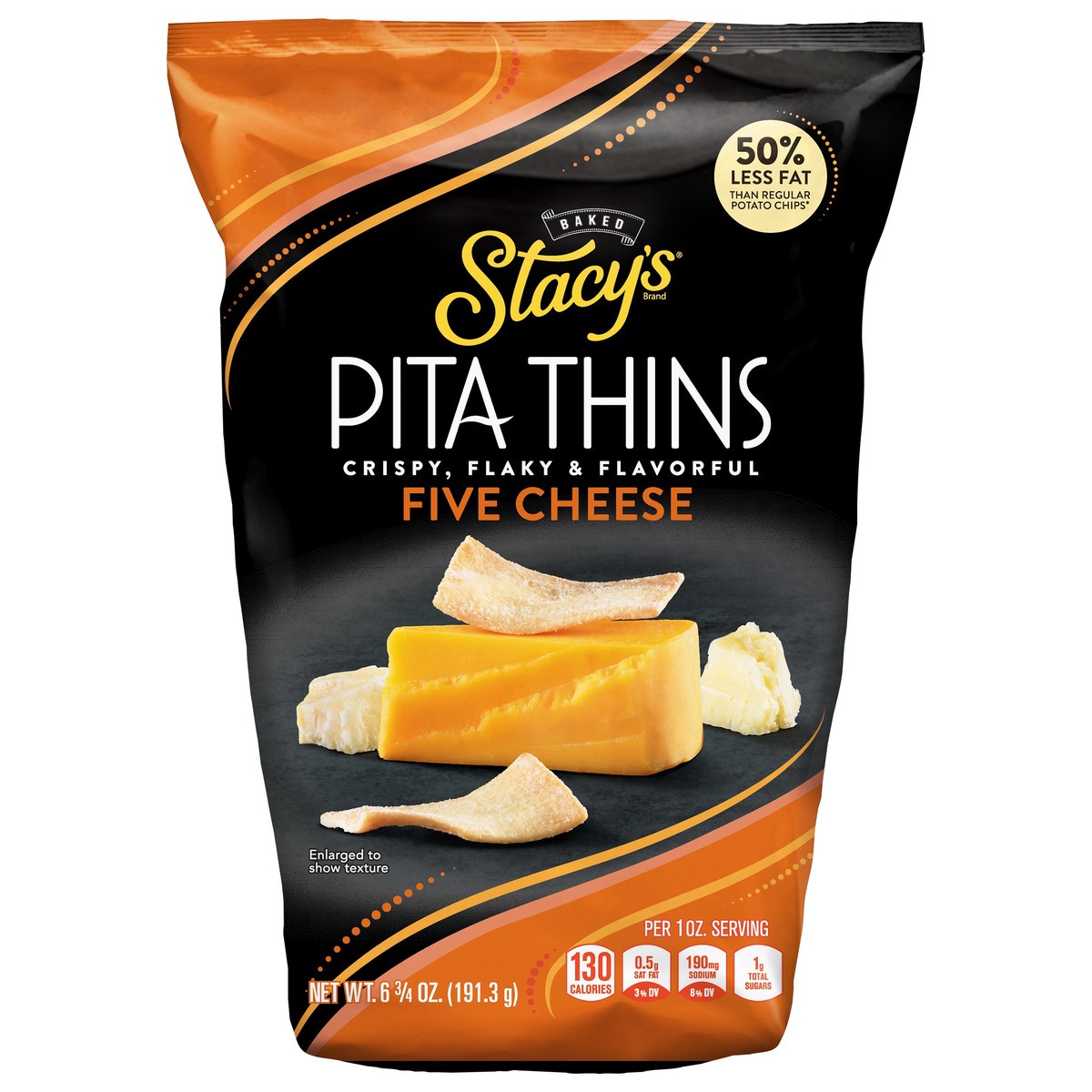 slide 1 of 1, Stacy's Baked Pita Thins Five Cheese Flavored 6 3/4 Oz, 