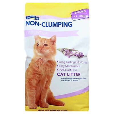 slide 1 of 1, Hill Country Fare Lavender Scented Non-Clumping Cat Litter, 25 lb