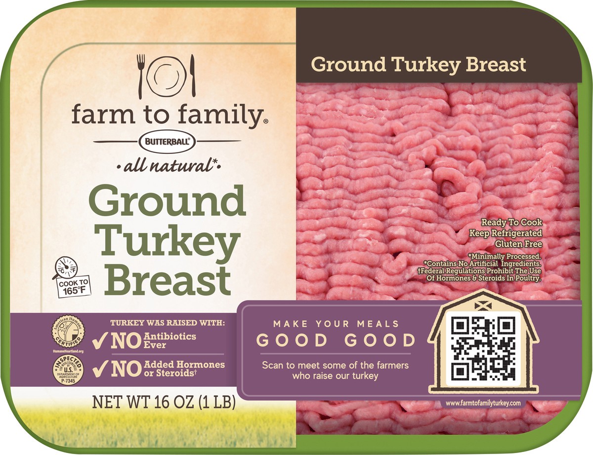 slide 6 of 9, Butterball All Natural Ground Turkey Breast 16 oz, 16 oz