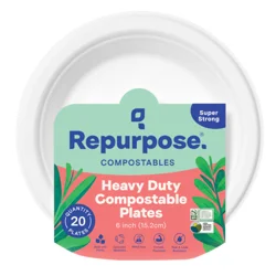 Repurpose Compostable 6 inch Dessert Plates, 20 ct