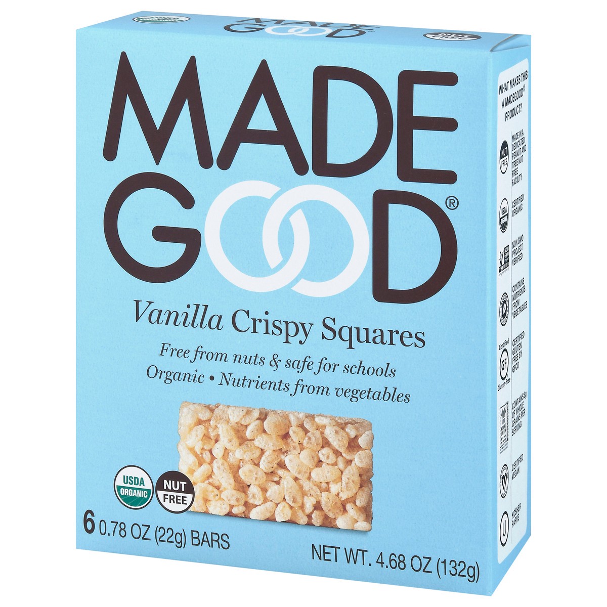 slide 7 of 9, MadeGood Vanilla Crispy Squares 6 - 0.78 oz Bars, 4.68 oz
