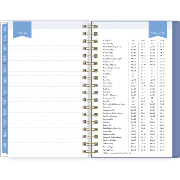 slide 2 of 8, Blue Sky Day Designer Weekly/Monthly Planner, 3-1/8'' X 6-5/8'', Bouquet, July 2021 To June 2022, 127389, 1 ct