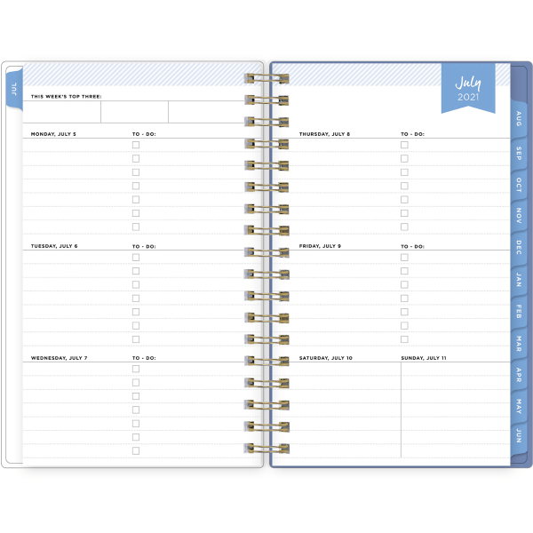 slide 3 of 8, Blue Sky Day Designer Weekly/Monthly Planner, 3-1/8'' X 6-5/8'', Bouquet, July 2021 To June 2022, 127389, 1 ct