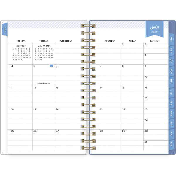 slide 4 of 8, Blue Sky Day Designer Weekly/Monthly Planner, 3-1/8'' X 6-5/8'', Bouquet, July 2021 To June 2022, 127389, 1 ct