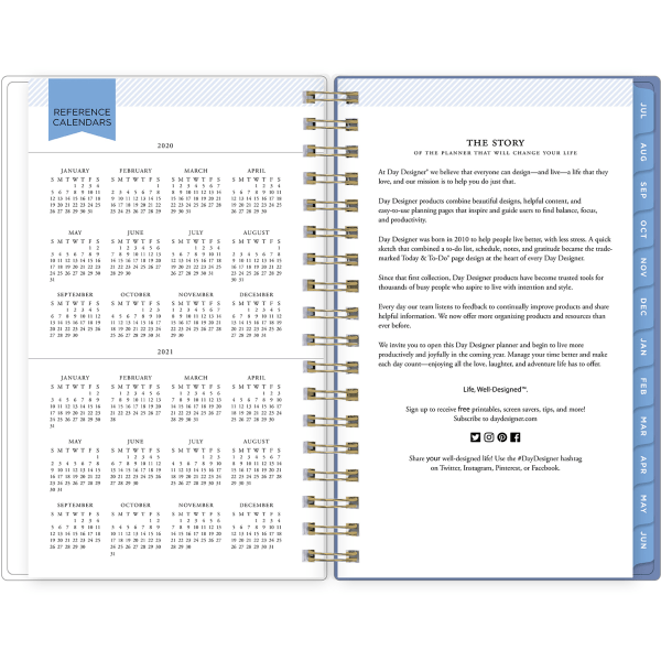 slide 5 of 8, Blue Sky Day Designer Weekly/Monthly Planner, 3-1/8'' X 6-5/8'', Bouquet, July 2021 To June 2022, 127389, 1 ct