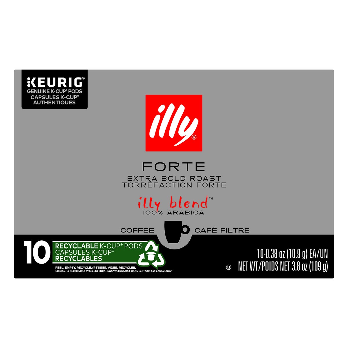 slide 1 of 10, illy Blend K-Cup Pods Extra Bold Roast Forte Coffee - 10 ct, 10 ct