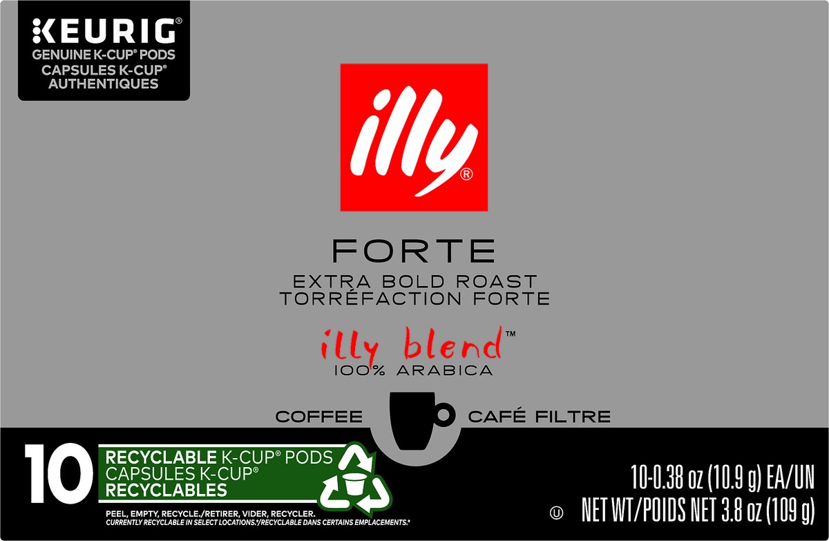 slide 1 of 10, illy Blend K-Cup Pods Extra Bold Roast Forte Coffee - 10 ct, 10 ct