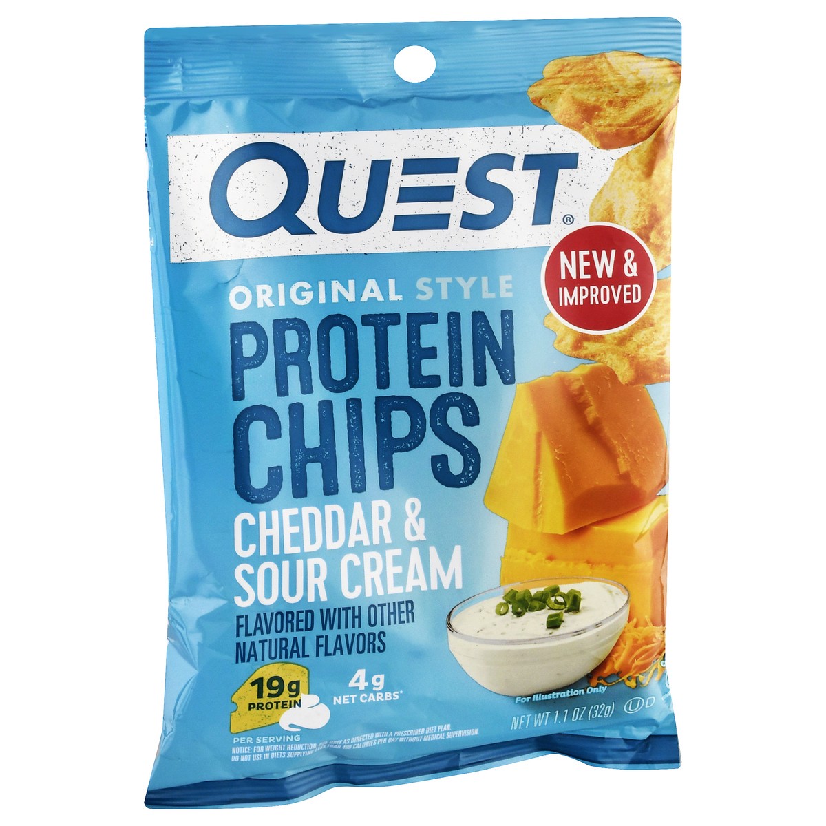 slide 2 of 10, Quest Original Style Cheddar & Sour Cream Protein Chips 1.1 oz, 1.1 oz
