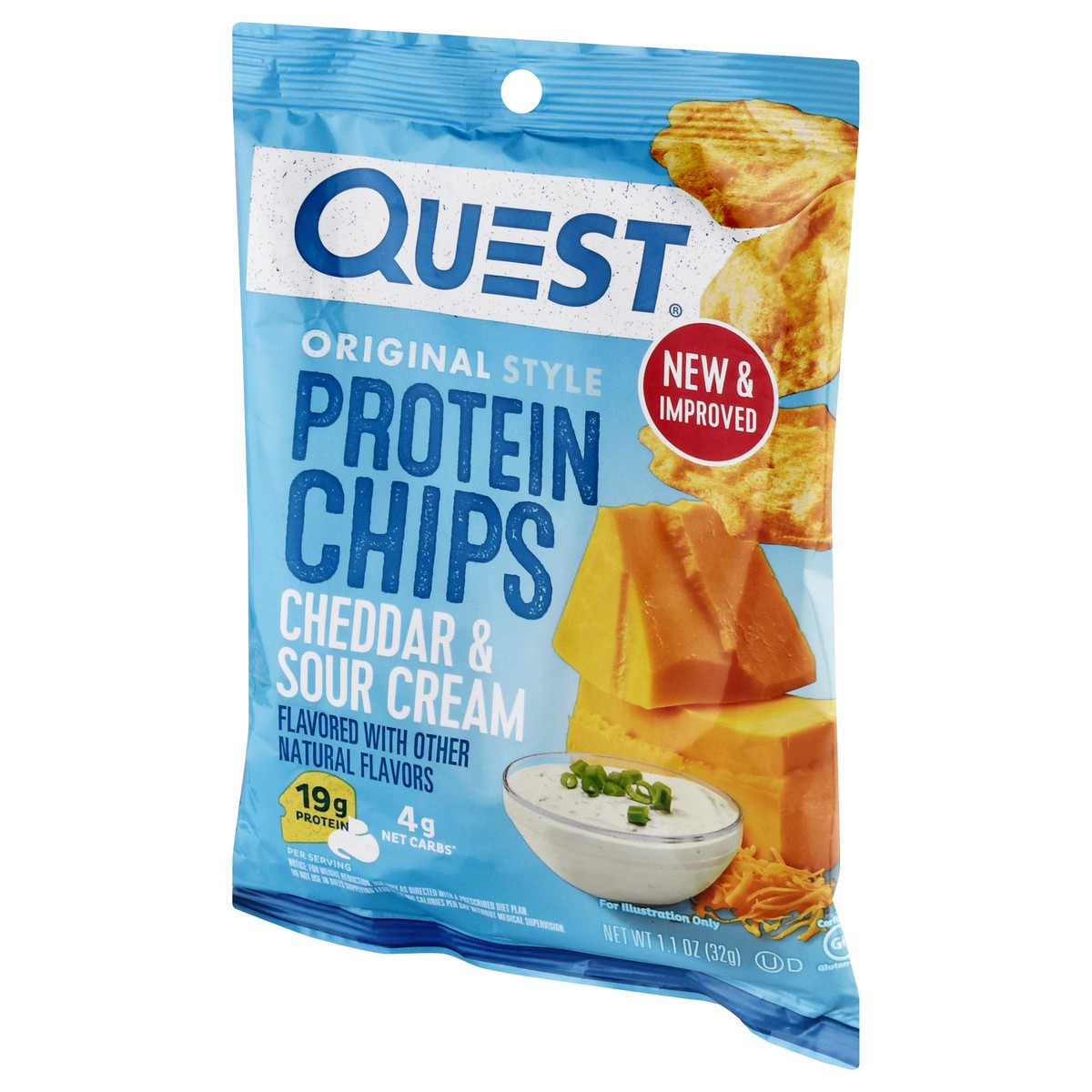 slide 3 of 10, Quest Original Style Cheddar & Sour Cream Protein Chips 1.1 oz, 1.1 oz