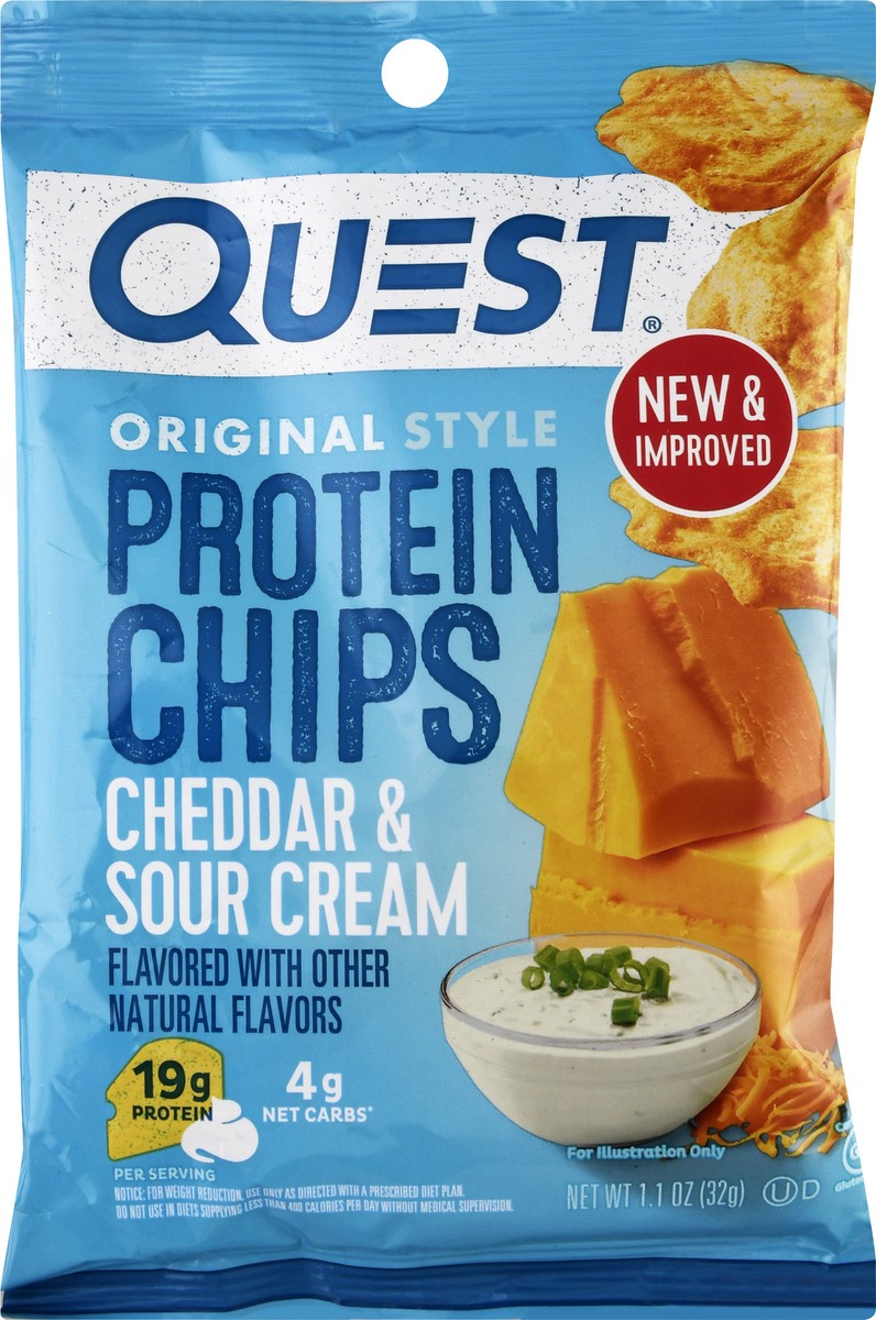 slide 9 of 10, Quest Original Style Cheddar & Sour Cream Protein Chips 1.1 oz, 1.1 oz