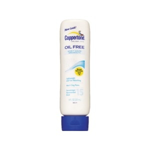 slide 1 of 1, Coppertone Sunblock Lotion Oil Free Spf 15, 8 fl oz; 237 ml