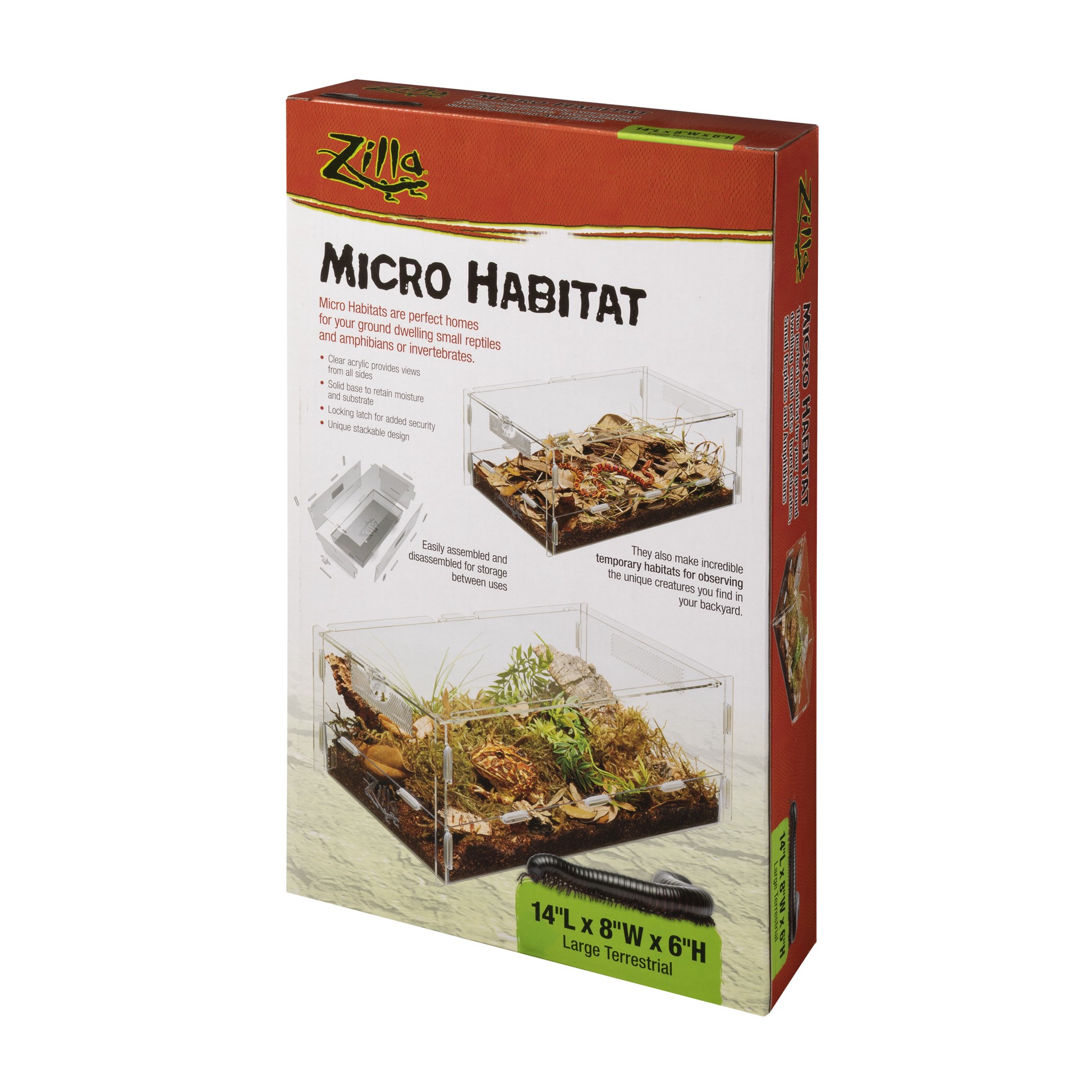 slide 10 of 10, Zilla Micro Habitat Terrariums with Locking Latch Terrestrial, Large, 1 ct