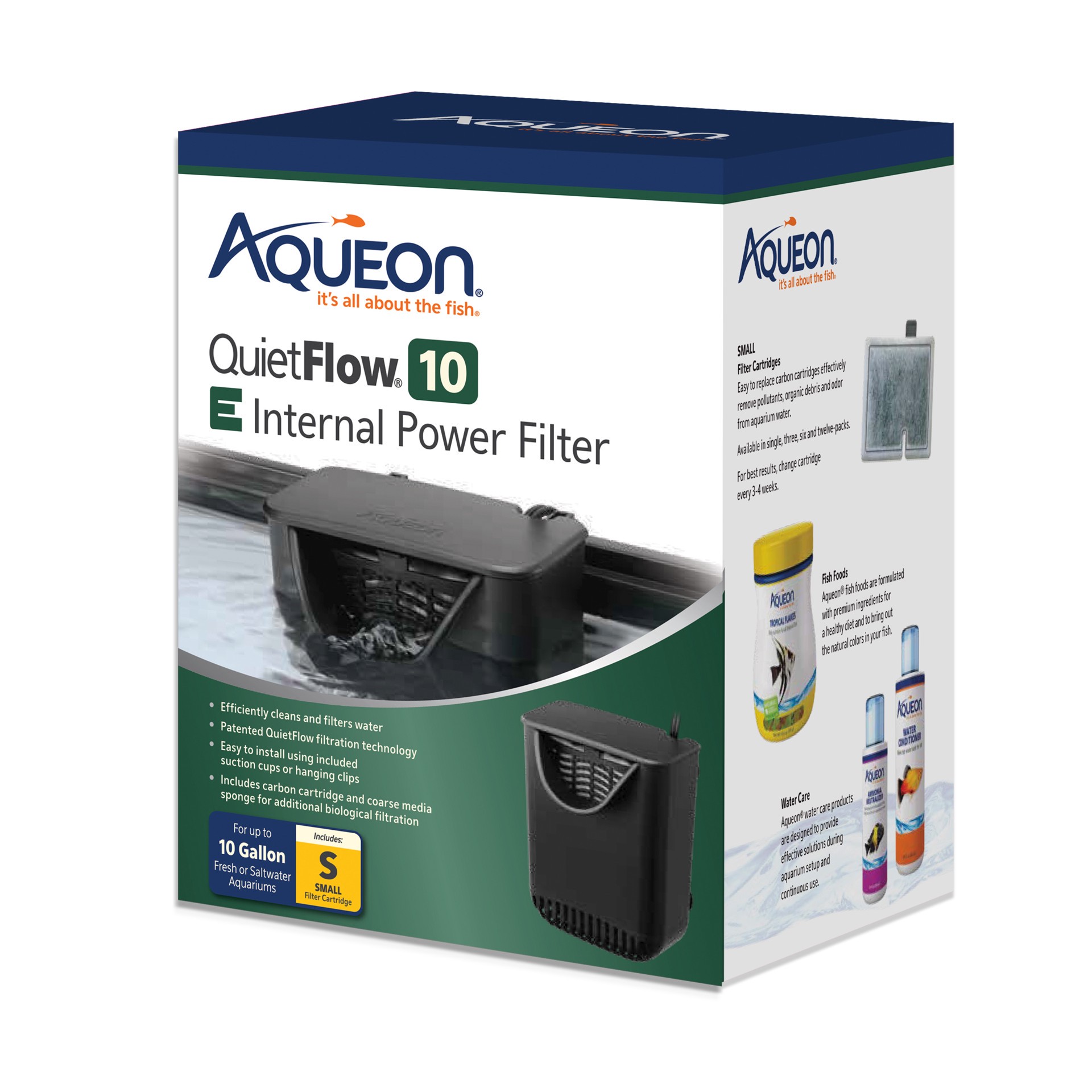 slide 1 of 10, Aqueon QuietFlow E Internal Power Filter Small - 10 Gallon, 1 ct