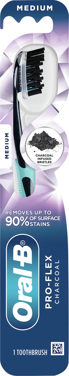 slide 2 of 2, Oral-B Pro-Flex Charcoal Manual Toothbrush, Medium, 1 Count, 1 ea