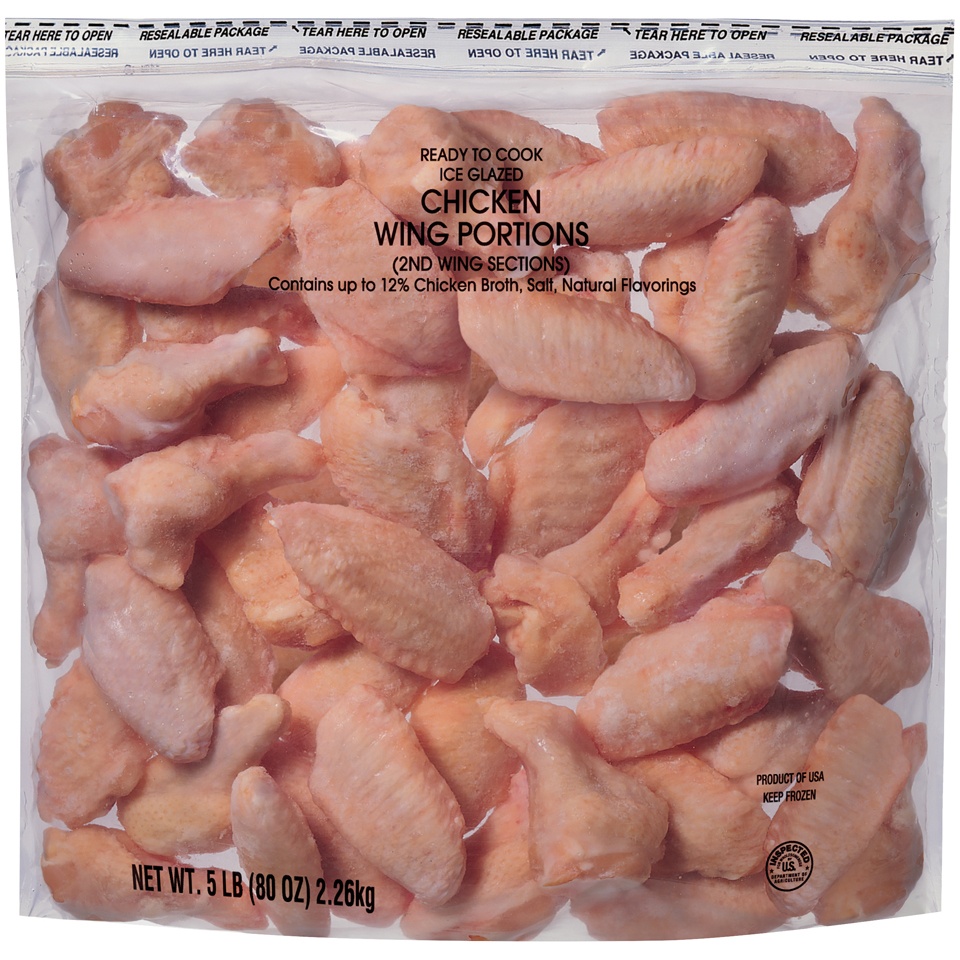 slide 1 of 6, Tyson Mid Joint Chicken Wing Frozen, 5 lb