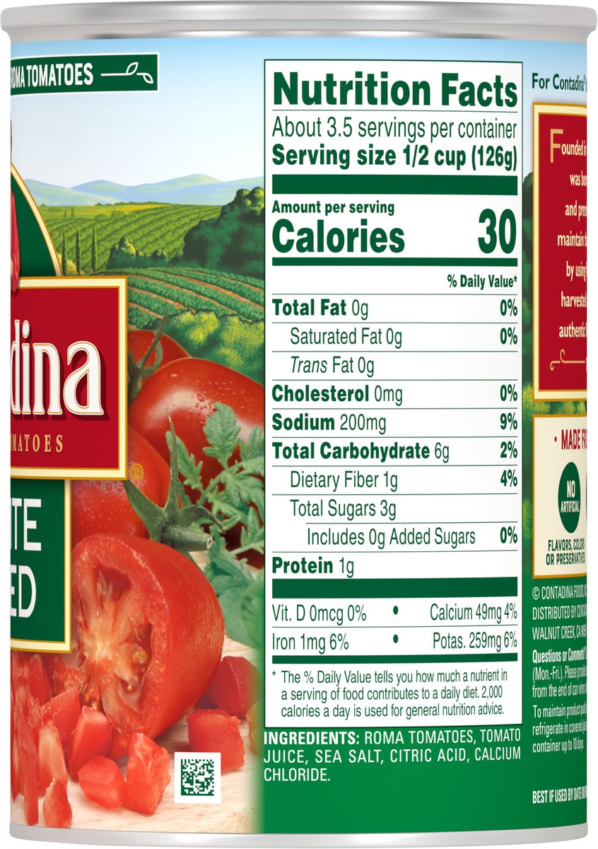 slide 4 of 7, Contadina Petite Diced Roma Tomatoes 14.5 oz Can, 14.5 oz