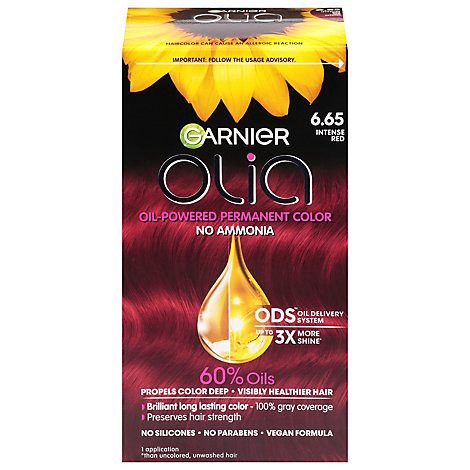 slide 1 of 1, Garnier Olia Haircolor Red 6.65 1h24 1 Kit application - Each, 1 ct