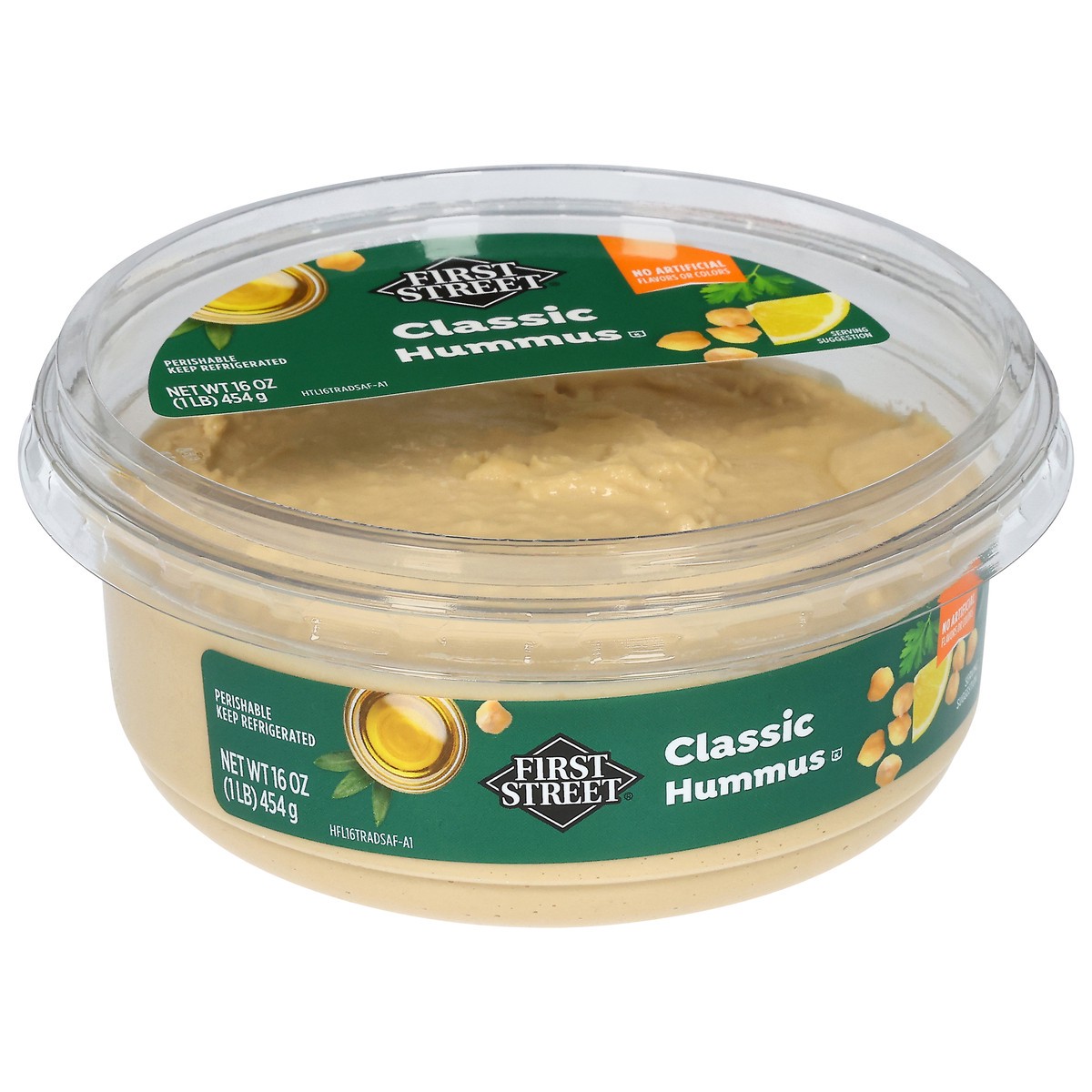 slide 4 of 4, First Street Traditional Hummus, 16 oz