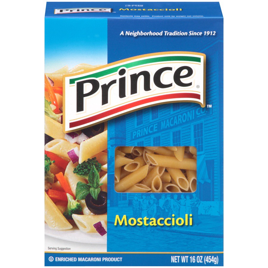 slide 1 of 8, Prince Mostaccioli Pasta, 16 oz