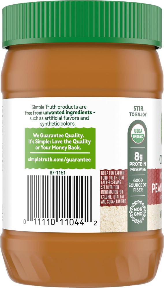slide 5 of 6, Simple Truth Organic Creamy Unstabilized Peanut Butter, 15 oz