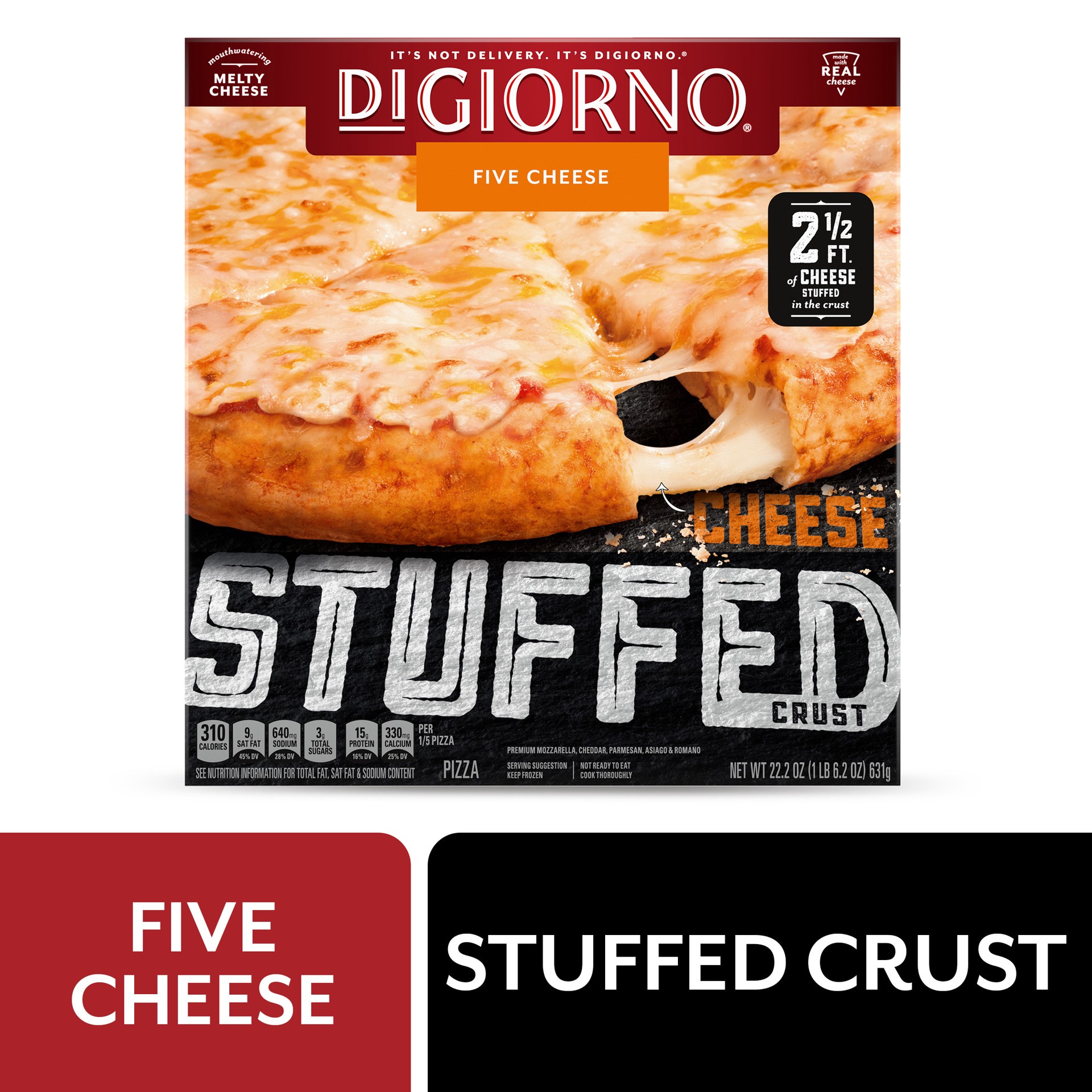 slide 1 of 6, DiGiorno Cheese Stuffed Crust Pizza, 22.2 oz