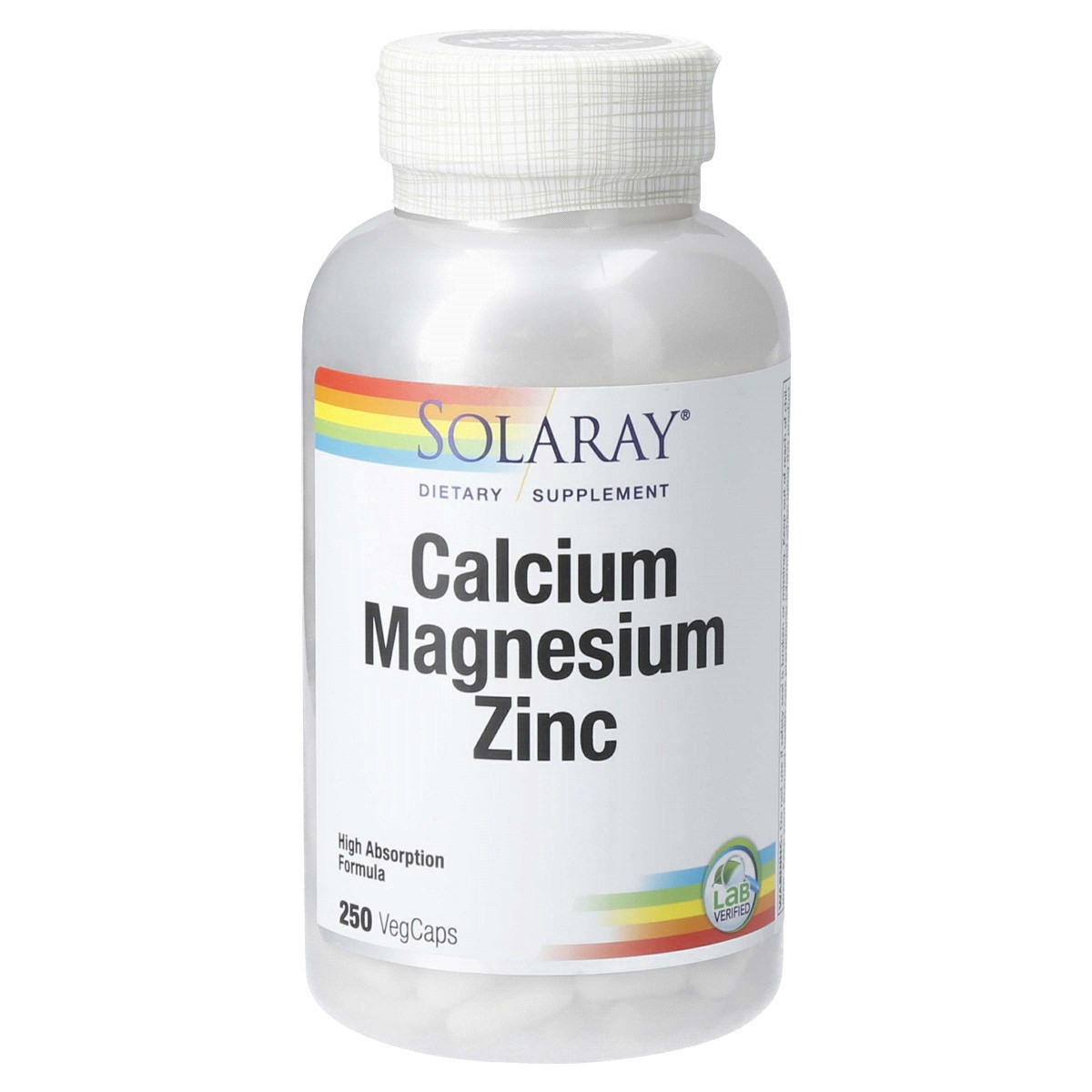 slide 1 of 13, Solaray Calcium Magnesium Zinc Amino Acid, 250 ct