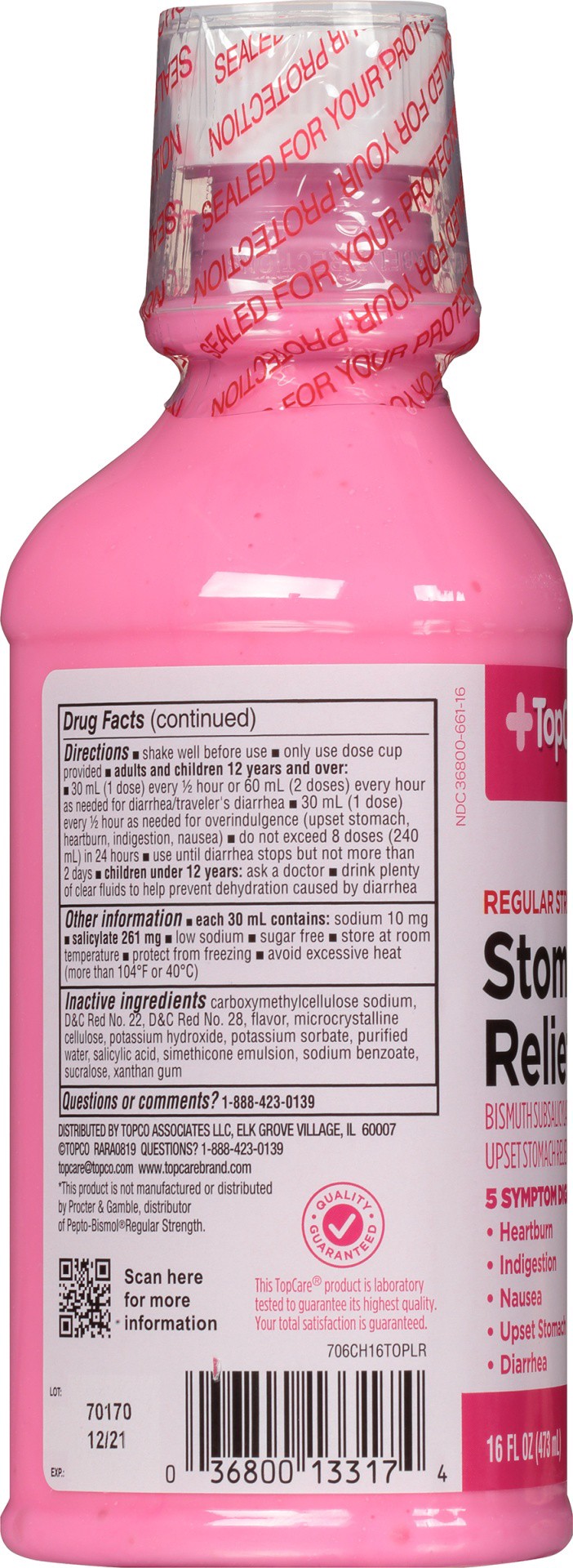 slide 3 of 6, TopCare Cherry Flavor Regular Strength Stomach Relief, 16 oz