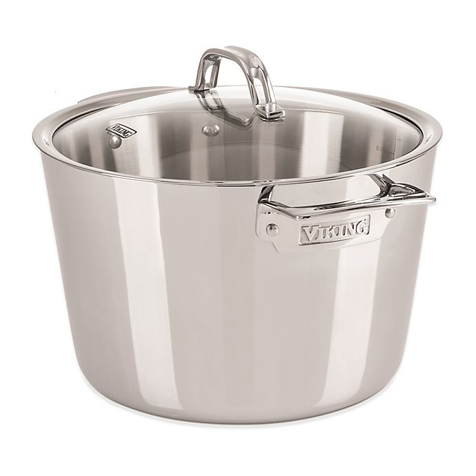 slide 1 of 1, Viking Contemporary Stainless Steel Covered Stock Pot, 8 qt