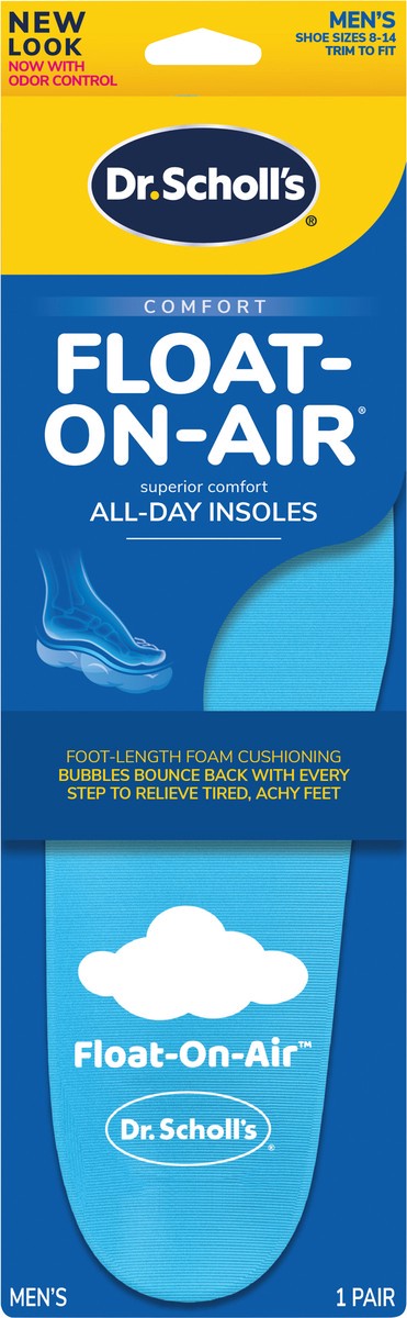 slide 6 of 7, Dr. Scholl's Float-On-Air Comfort Insoles, Men, 1 Pair, Full Length, 1 ct