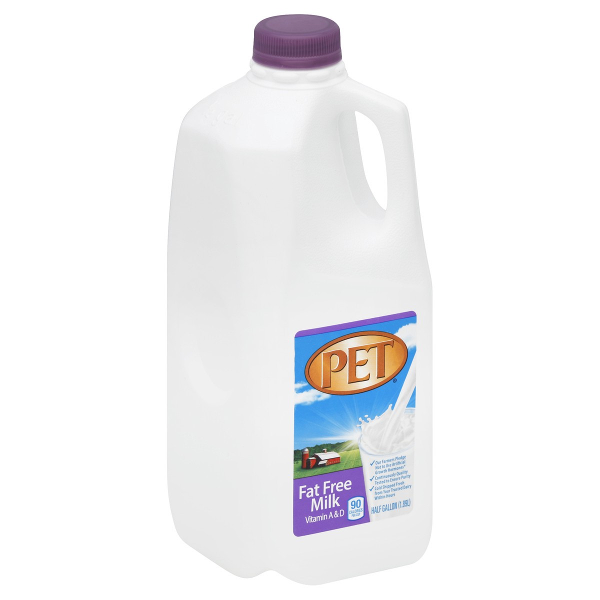 slide 2 of 5, PET Dairy Dairy Fat Free Milk with Vitamin A and D, Skim Milk Half Gallon - 1 Jug, 1/2 gal