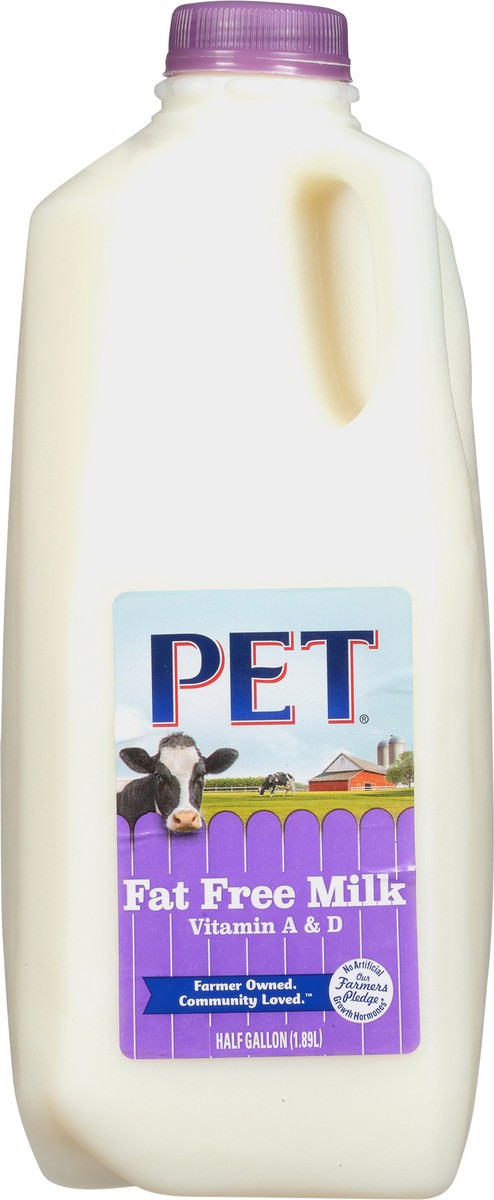 slide 1 of 5, PET Dairy Dairy Fat Free Milk with Vitamin A and D, Skim Milk Half Gallon - 1 Jug, 1/2 gal