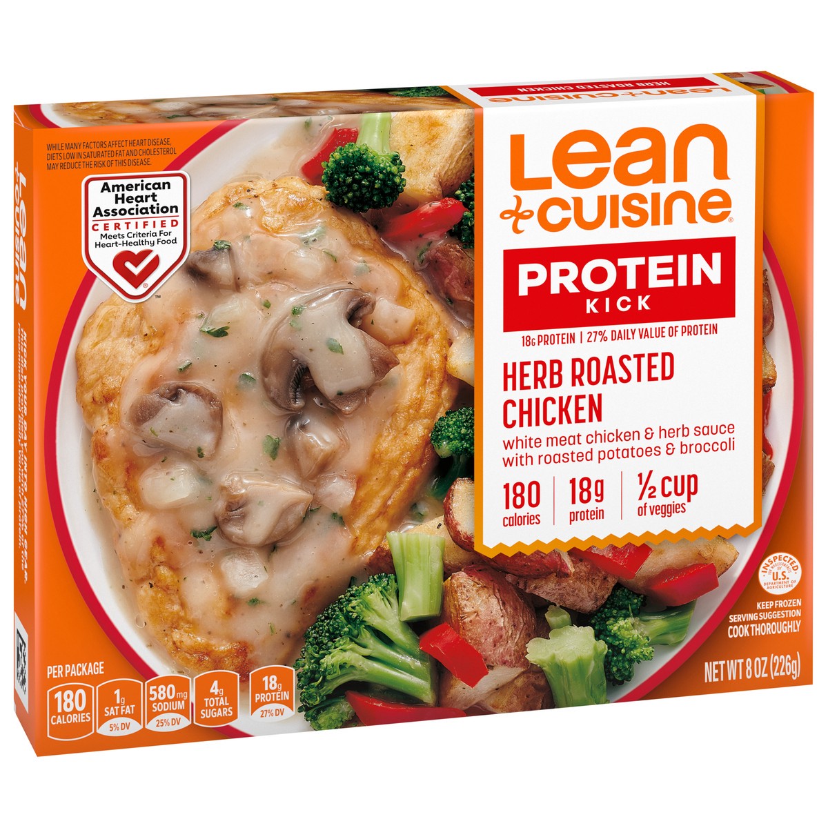 slide 2 of 9, Lean Cuisine Frozen Meal Herb Roasted Chicken, Protein Kick Microwave Meal, Microwave Chicken Dinner, Frozen Dinner for One, 8 oz