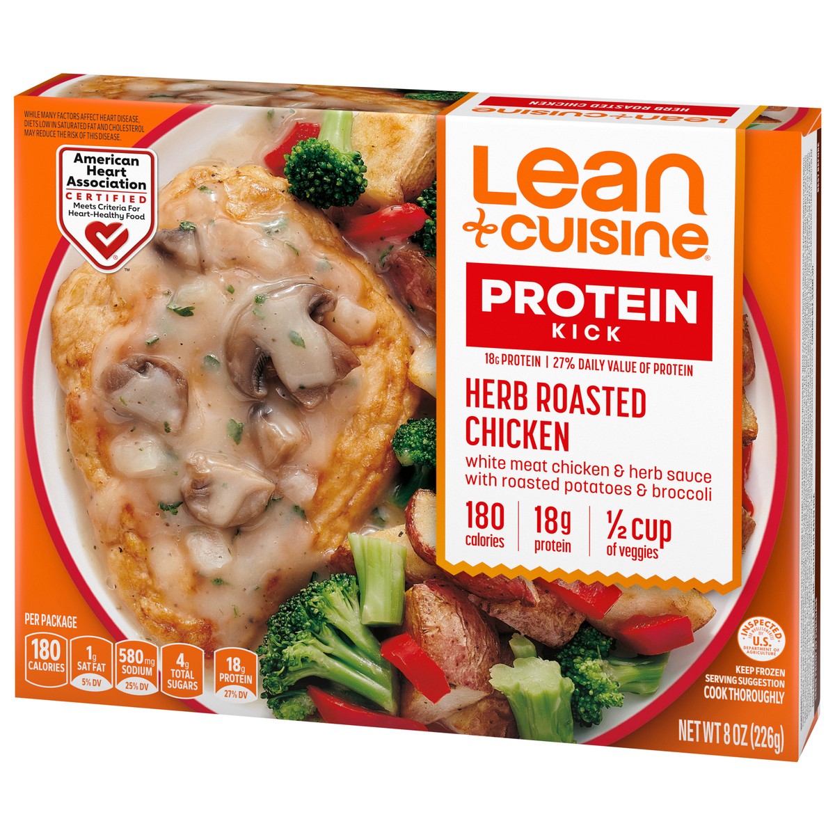slide 3 of 9, Lean Cuisine Frozen Meal Herb Roasted Chicken, Protein Kick Microwave Meal, Microwave Chicken Dinner, Frozen Dinner for One, 8 oz